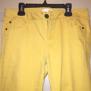 Mustard Skinny Low Rise Jeans